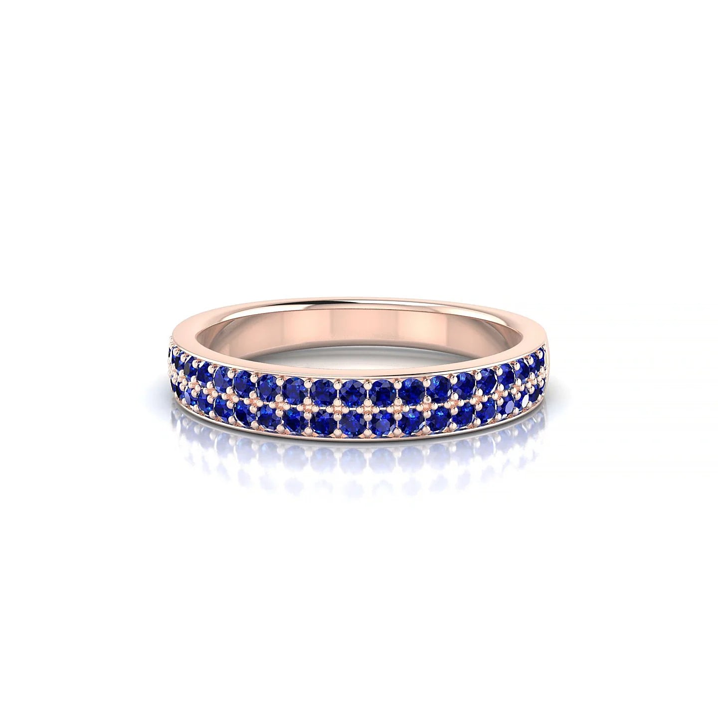 Verse | 18k Rose Gold 1.3 mm Round Sapphire Ring
