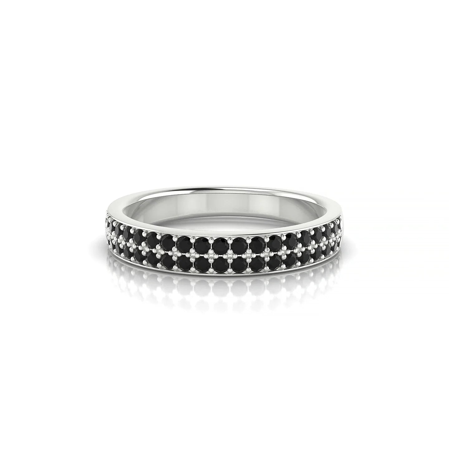 Verse | 18k White Gold 1.3 mm Round Black Diamond Ring