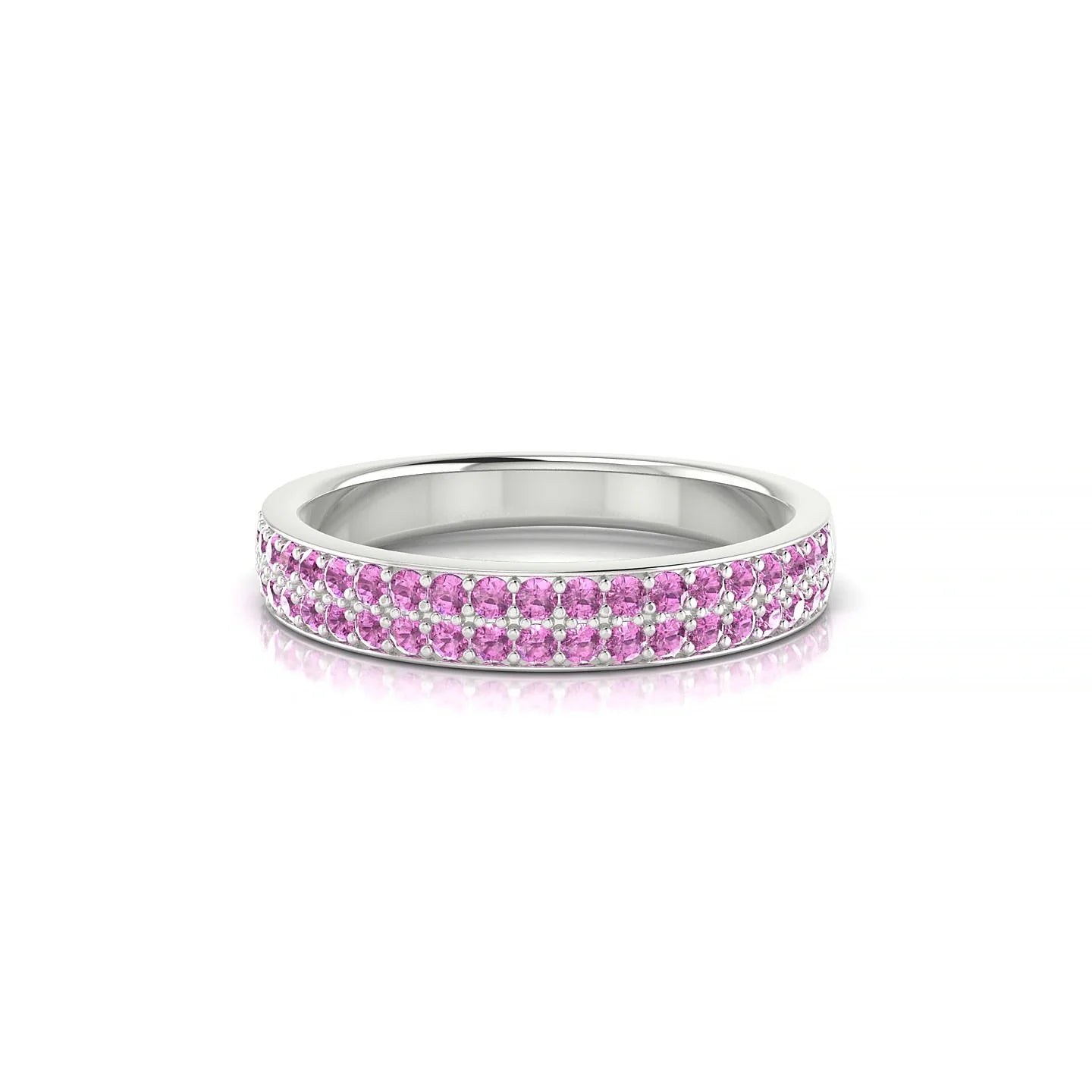 Verse | 18k White Gold 1.3 mm Round Pink Sapphire Ring