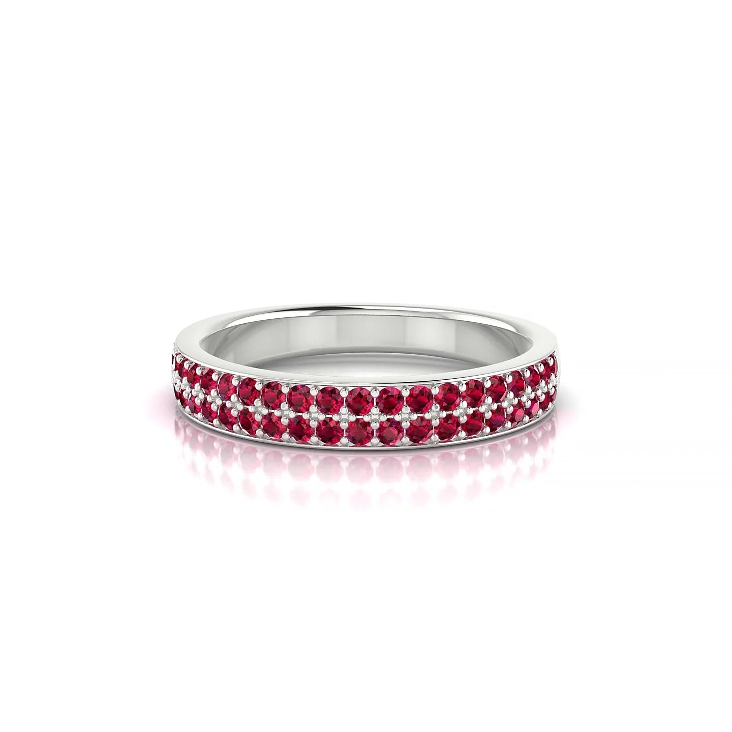 Verse | 18k White Gold 1.3 mm Round Ruby Ring