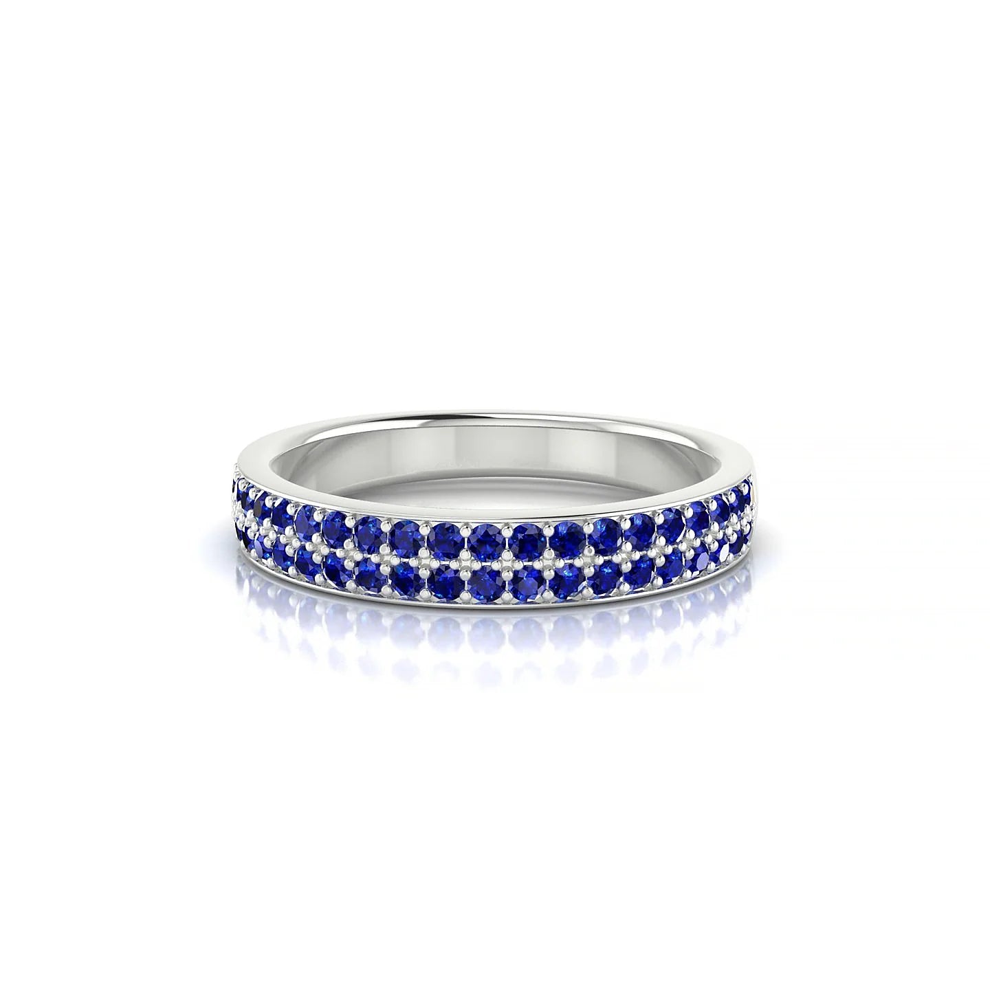 Verse | 18k White Gold 1.3 mm Round Sapphire Ring