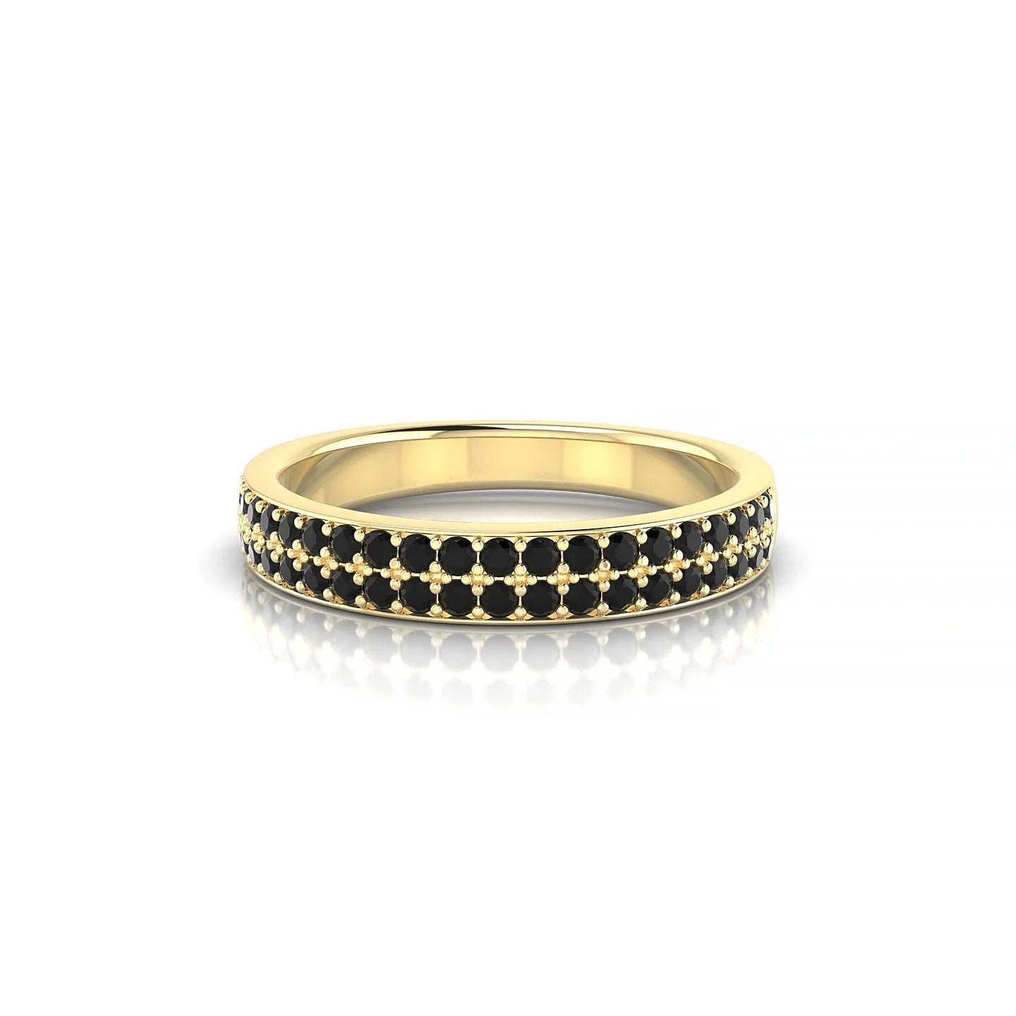 Verse | 18k Yellow Gold 1.3 mm Round Black Diamond Ring