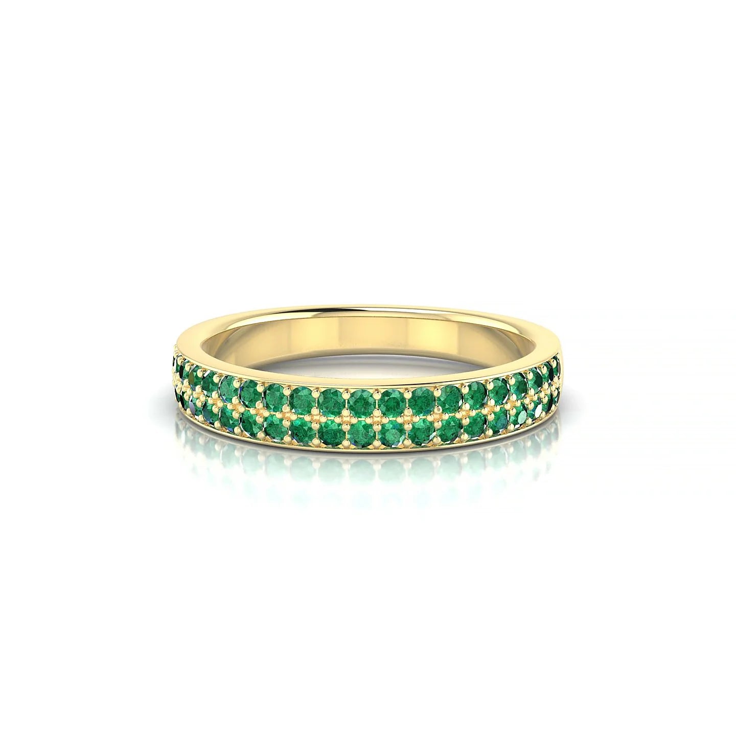 Verse | 18k Yellow Gold 1.3 mm Round Emerald Ring