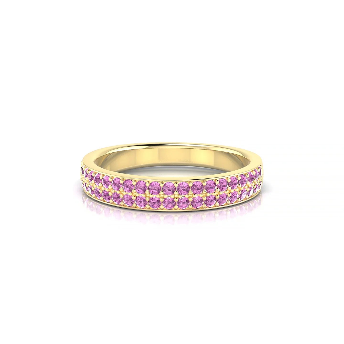 Verse | 18k Yellow Gold 1.3 mm Round Pink Sapphire Ring