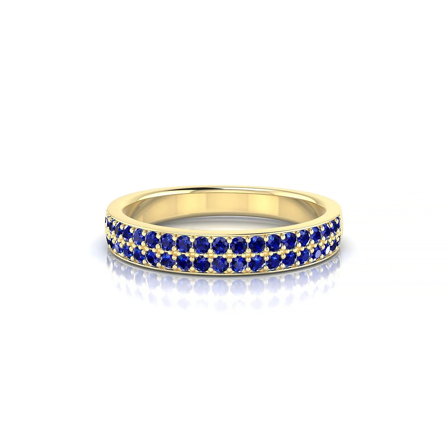 Verse | 18k Yellow Gold 1.3 mm Round Sapphire Ring