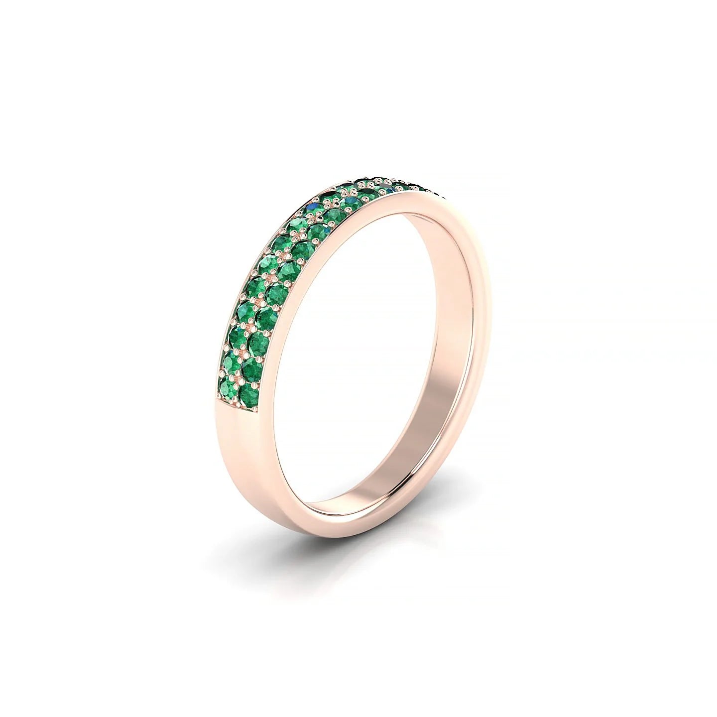 Verse | 18k Rose Gold 1.3 mm Round Emerald Ring