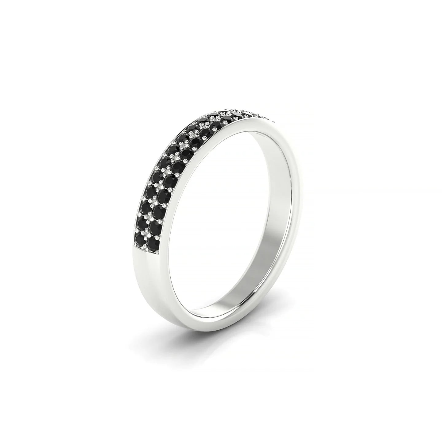 Verse | 18k White Gold 1.3 mm Round Black Diamond Ring