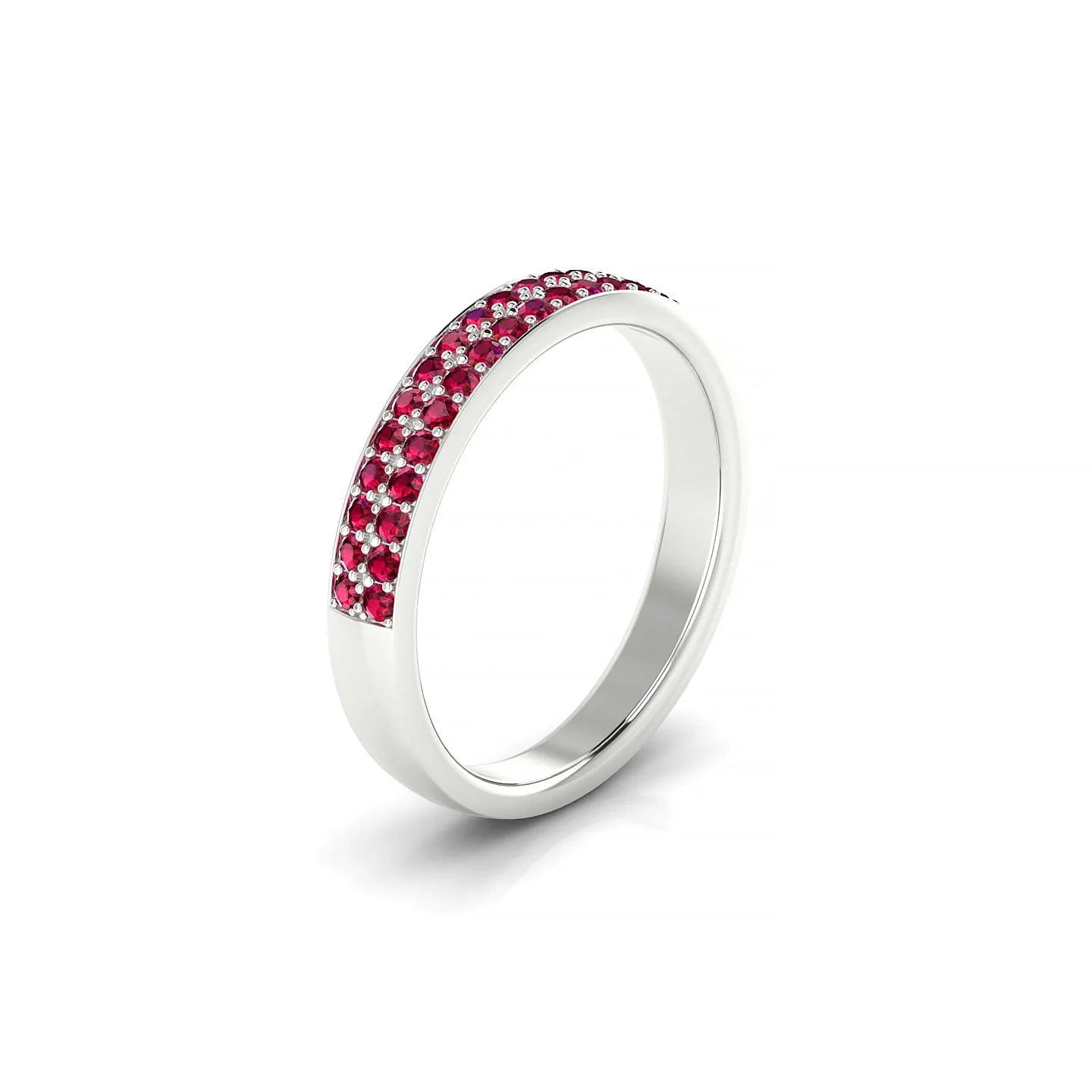 Verse | 18k White Gold 1.3 mm Round Ruby Ring