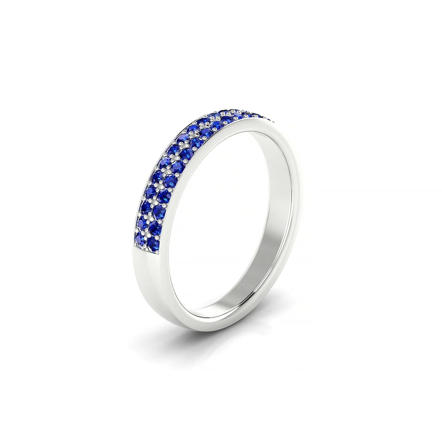 Verse | 18k White Gold 1.3 mm Round Sapphire Ring