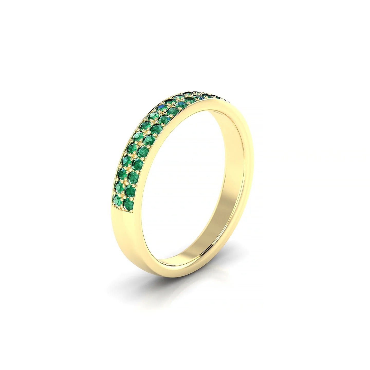 Verse | 18k Yellow Gold 1.3 mm Round Emerald Ring