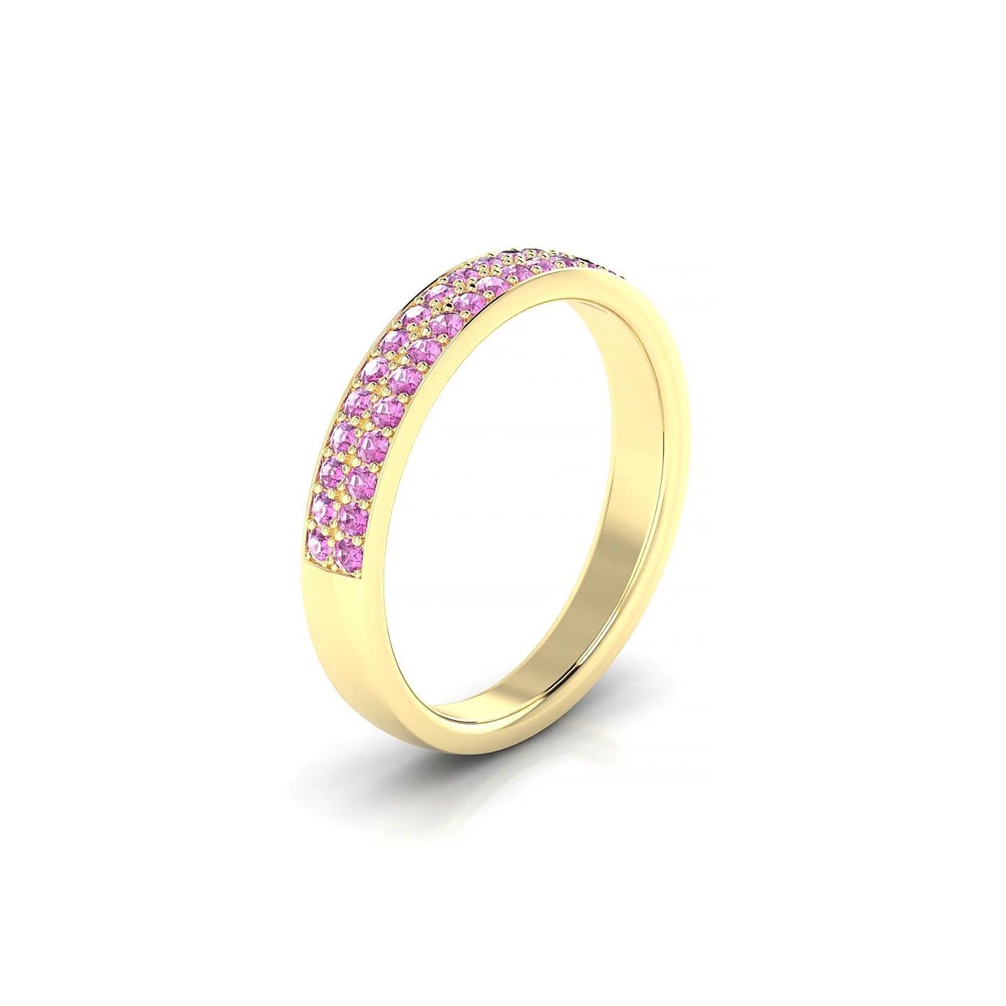 Verse | 18k Yellow Gold 1.3 mm Round Pink Sapphire Ring