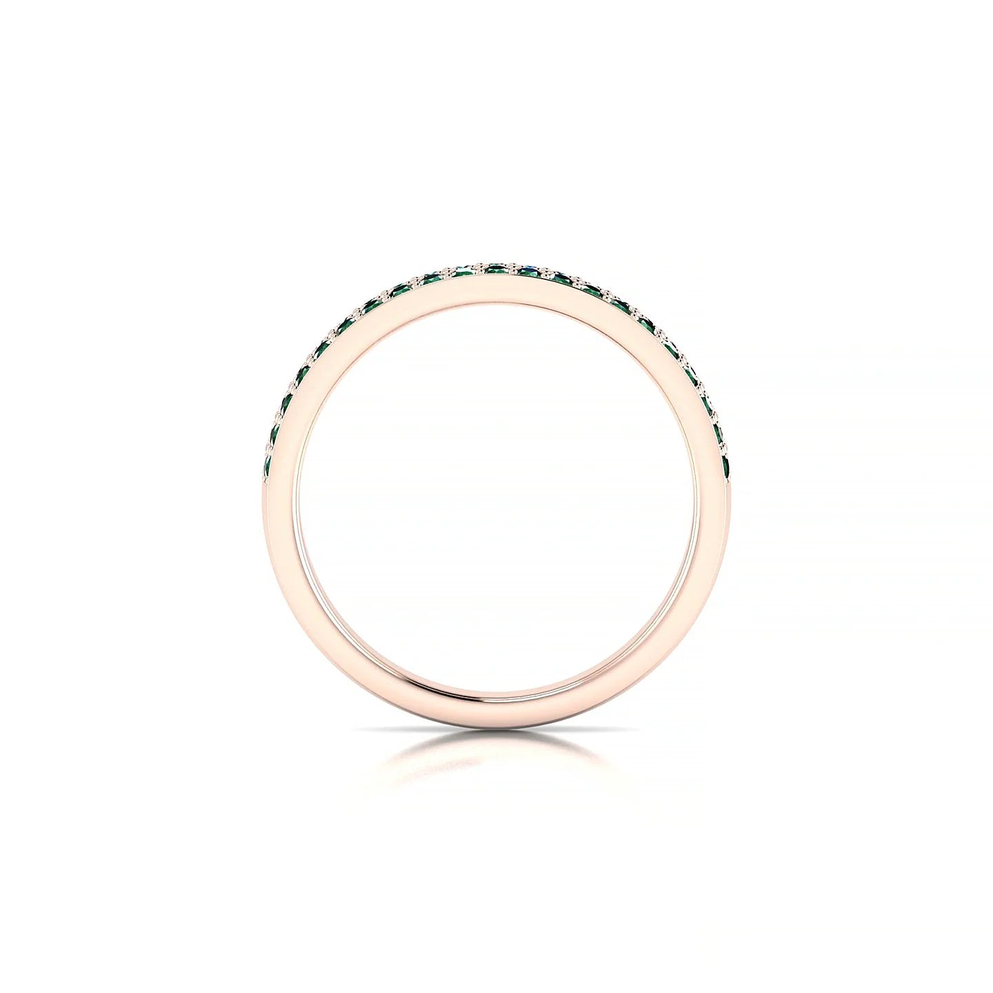 Verse | 18k Rose Gold 1.3 mm Round Emerald Ring