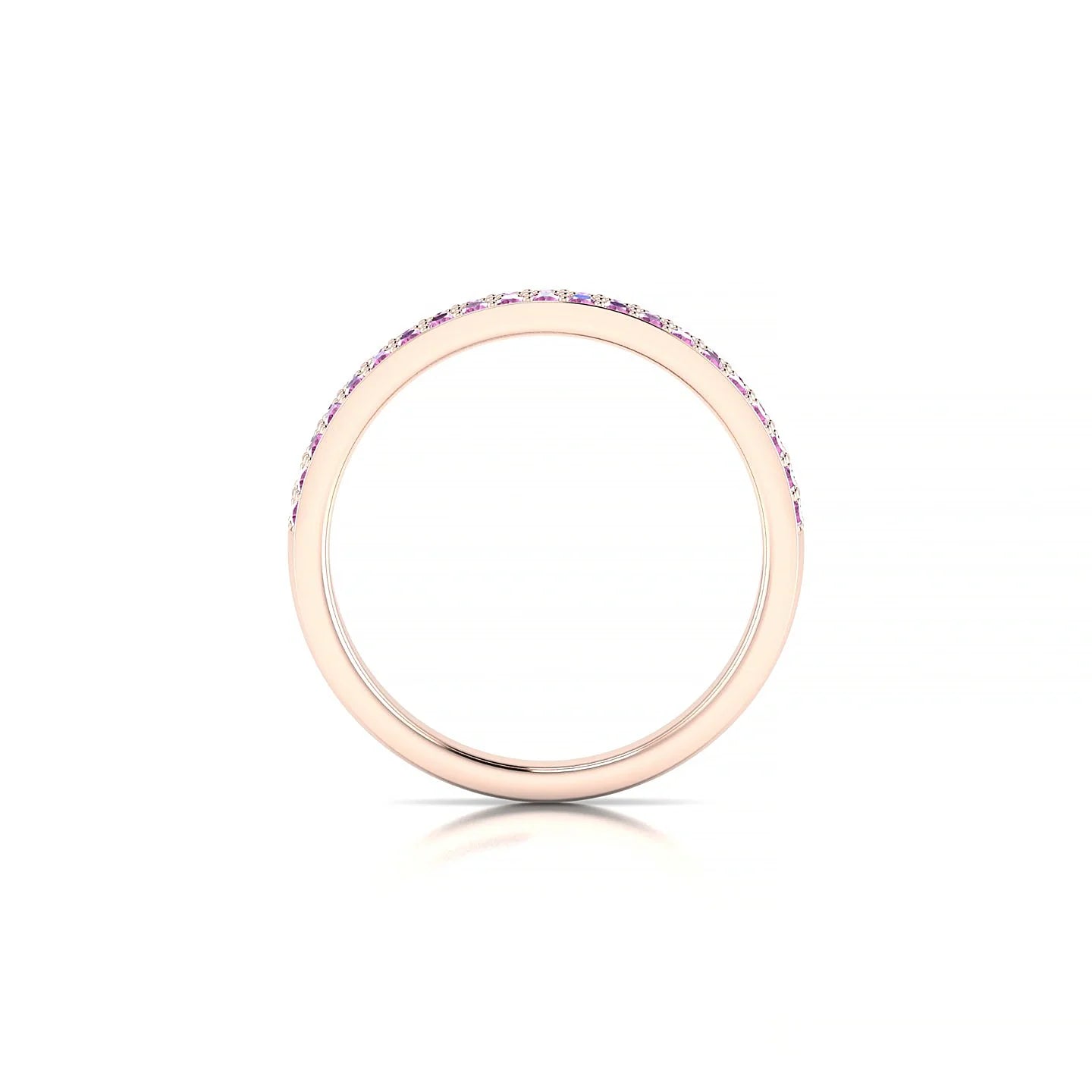 Verse | 18k Rose Gold 1.3 mm Round Pink Sapphire Ring