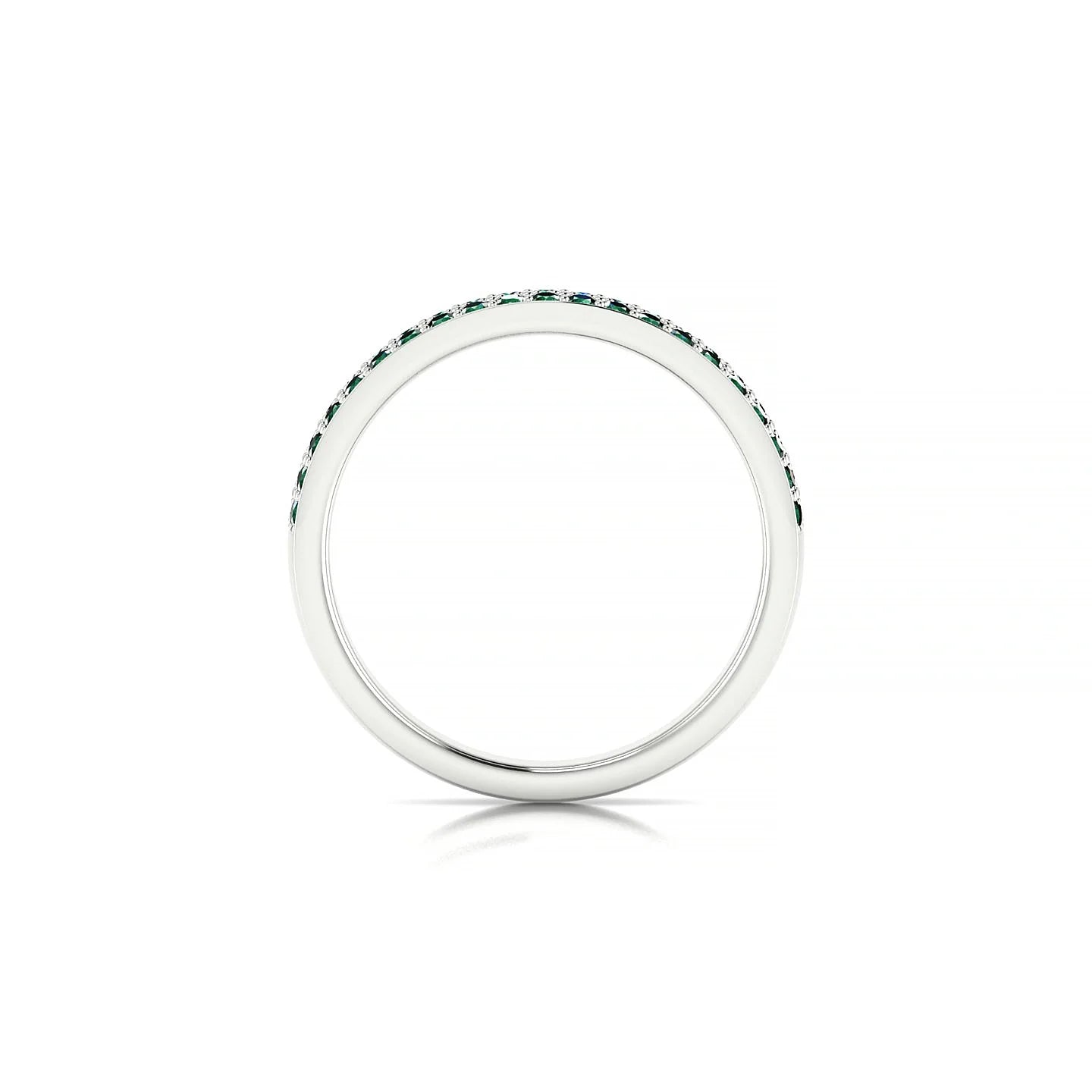Verse | 18k White Gold 1.3 mm Round Emerald Ring