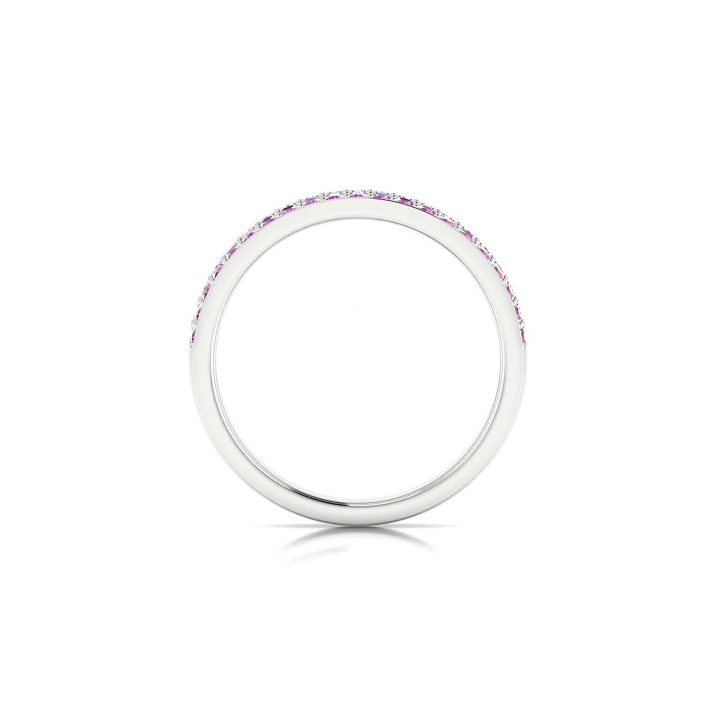 Verse | 18k White Gold 1.3 mm Round Pink Sapphire Ring