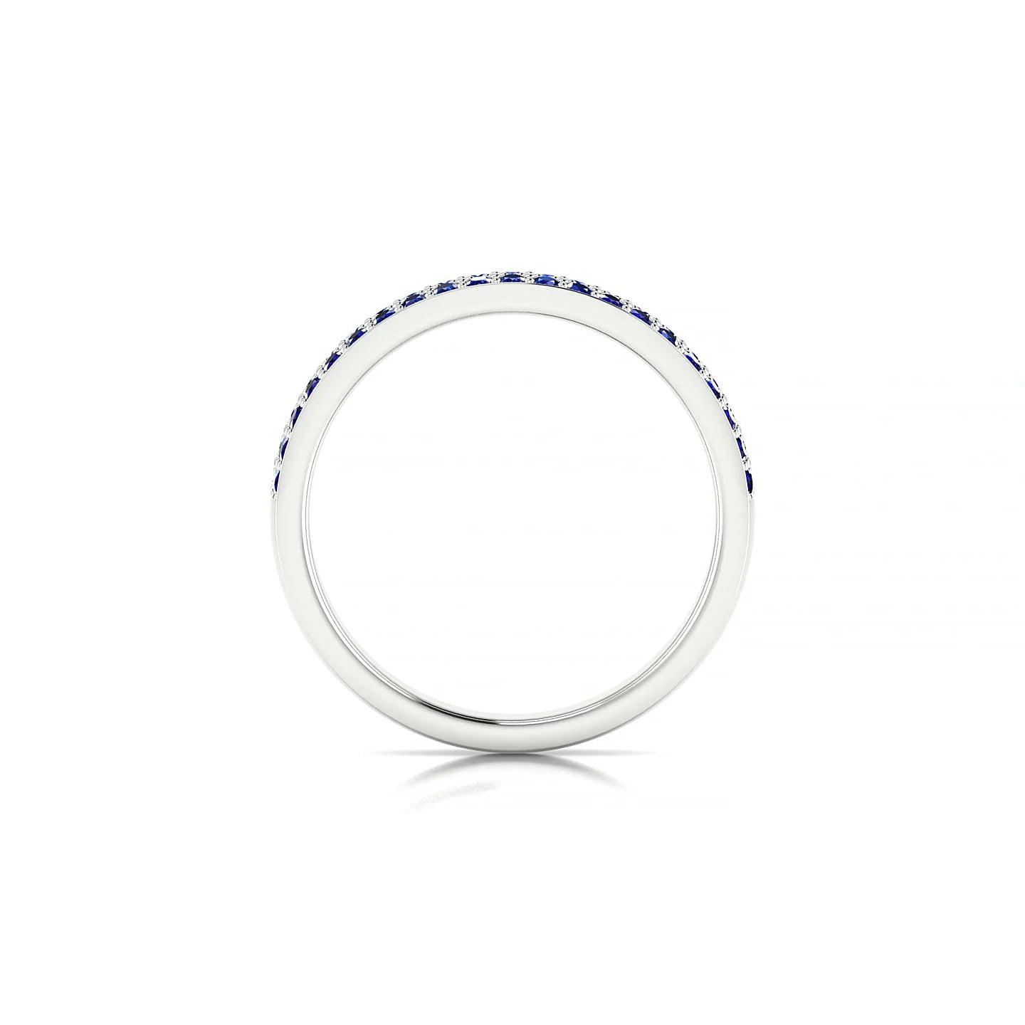 Verse | 18k White Gold 1.3 mm Round Sapphire Ring