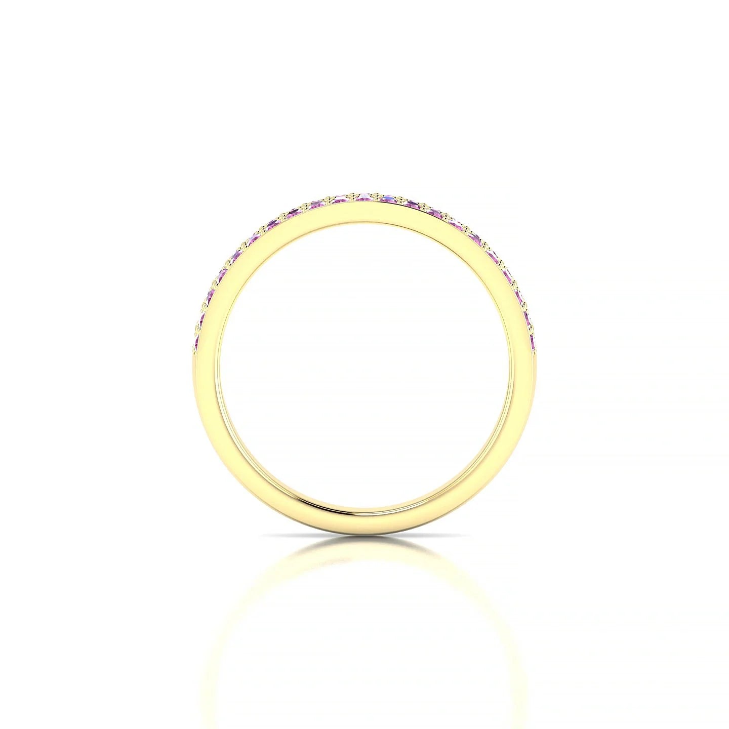 Verse | 18k Yellow Gold 1.3 mm Round Pink Sapphire Ring