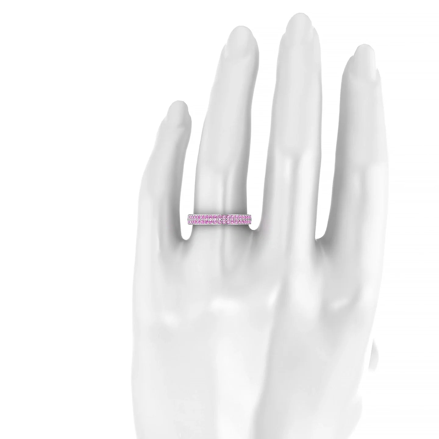 Verse | 18k White Gold 1.3 mm Round Pink Sapphire Ring