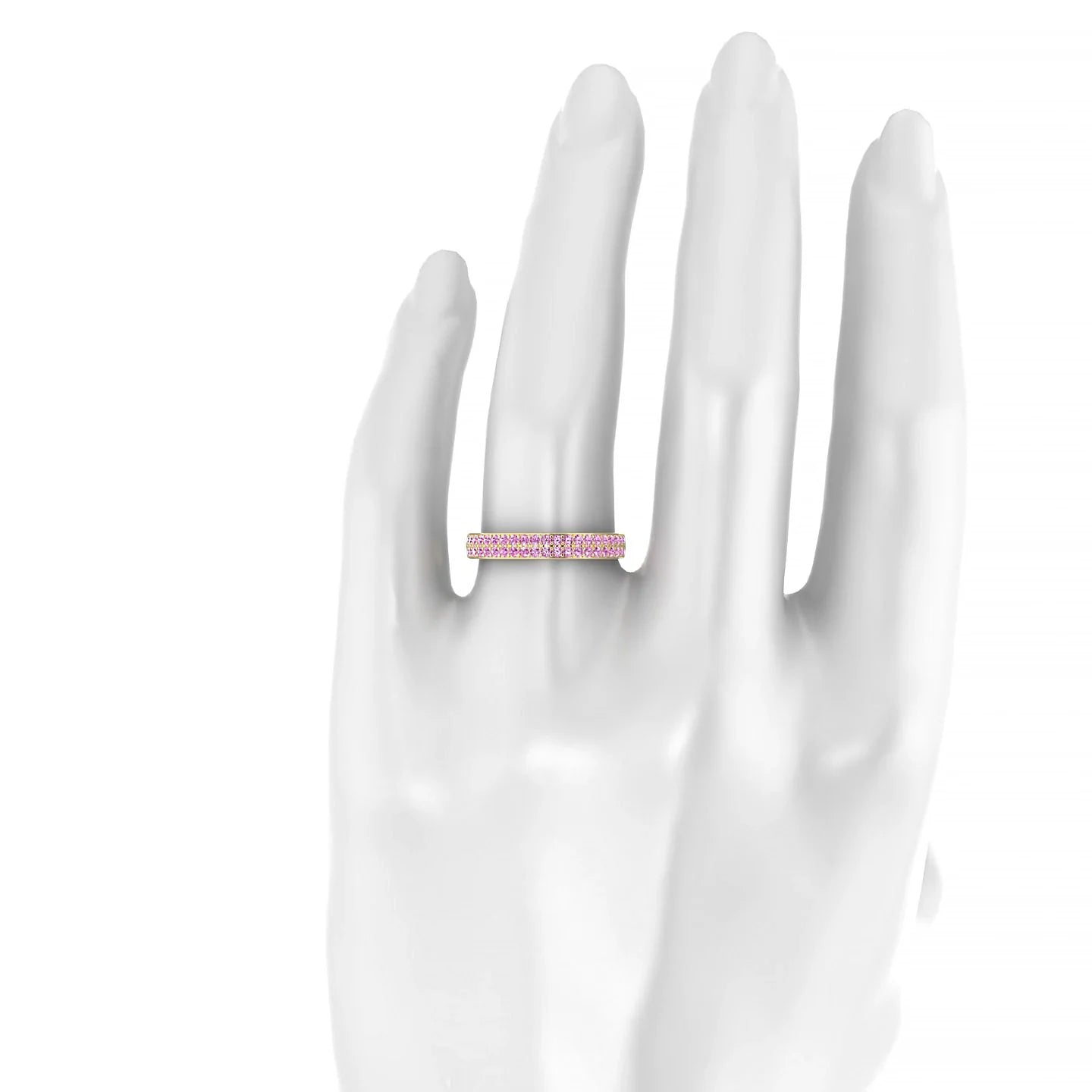 Verse | 18k Yellow Gold 1.3 mm Round Pink Sapphire Ring