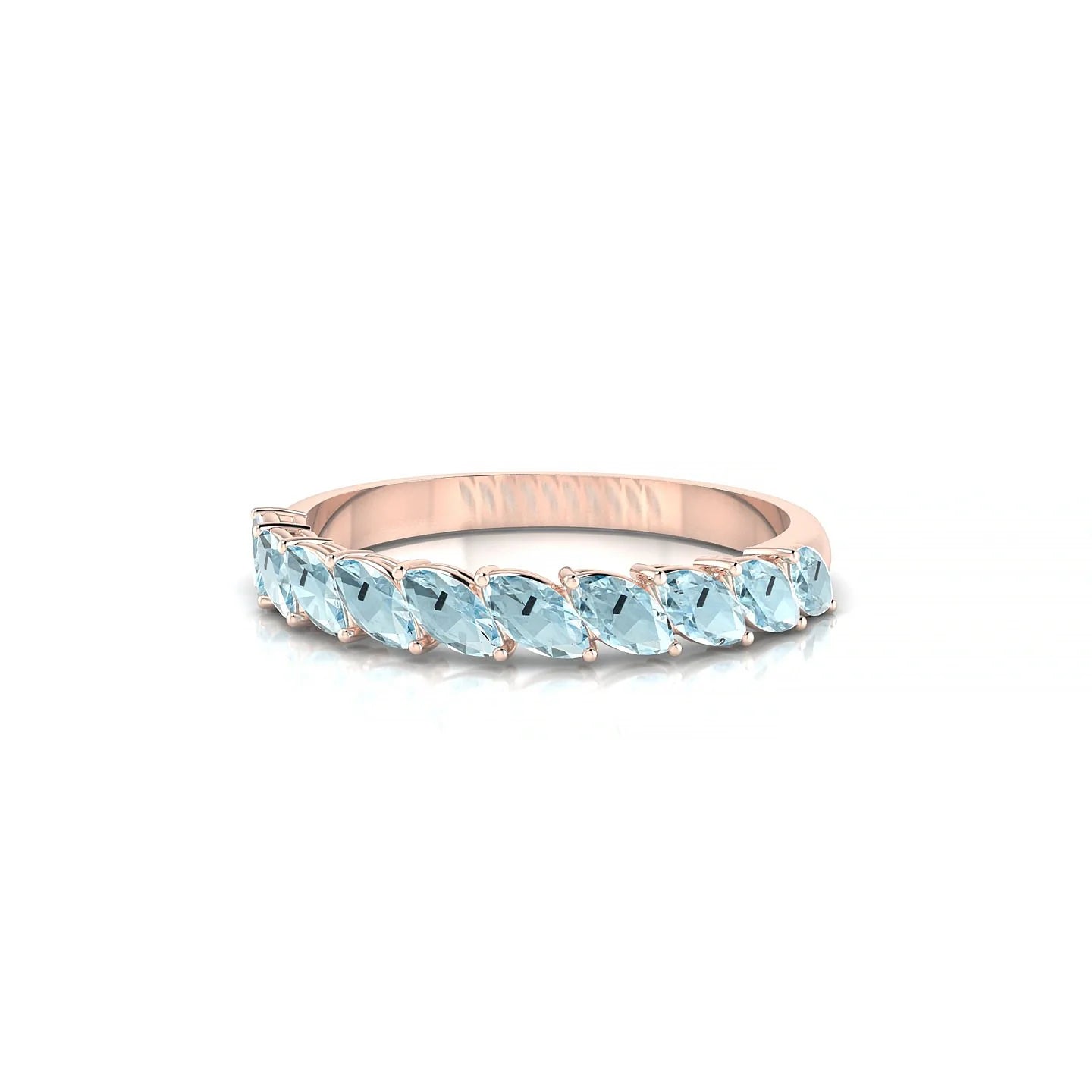 Virtue | 18k Rose Gold 4 x 2 mm Marquise Aquamarine Ring