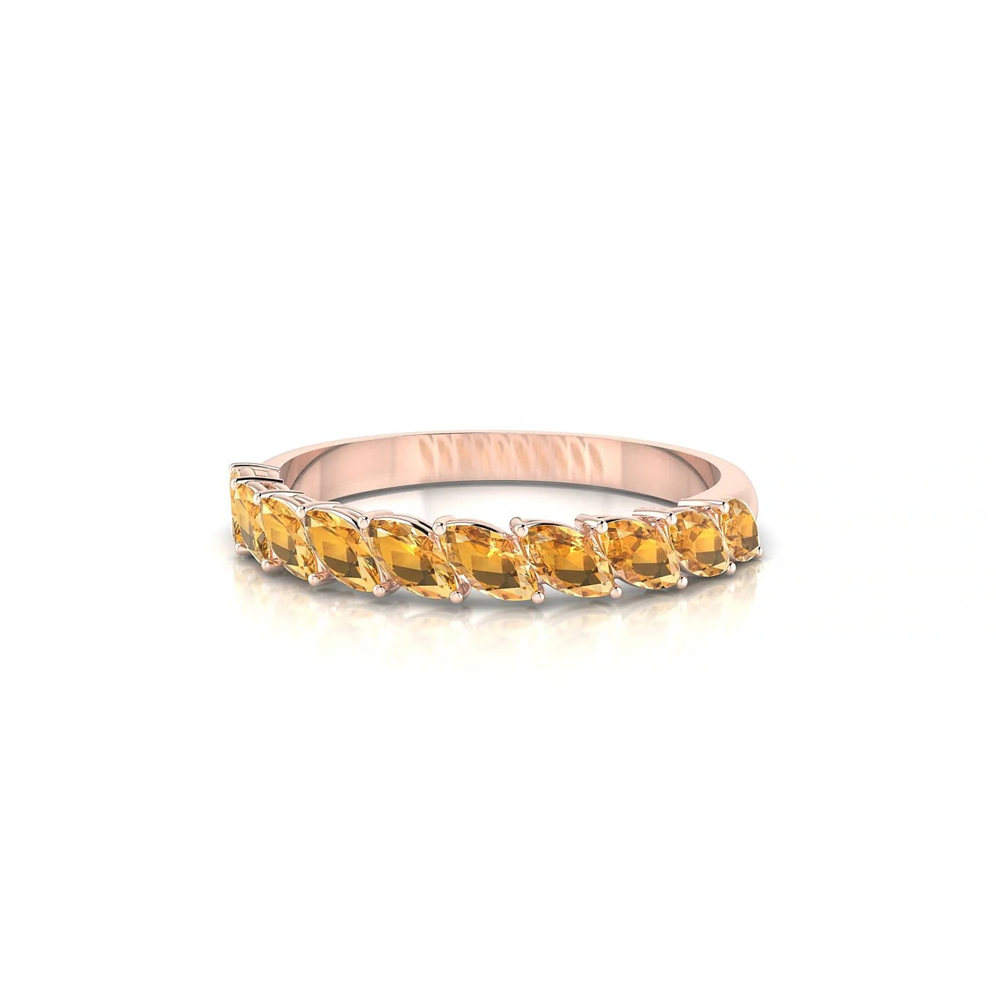 Virtue | 18k Rose Gold 4 x 2 mm Marquise Citrine Ring