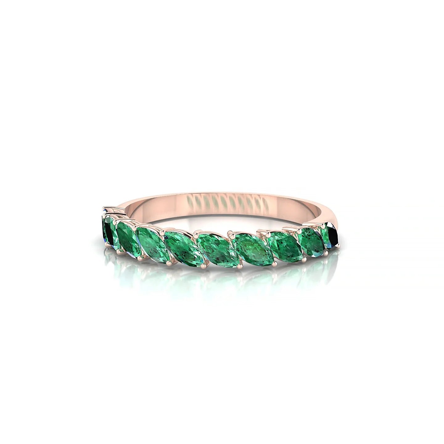 Virtue | 18k Rose Gold 4 x 2 mm Marquise Emerald Ring
