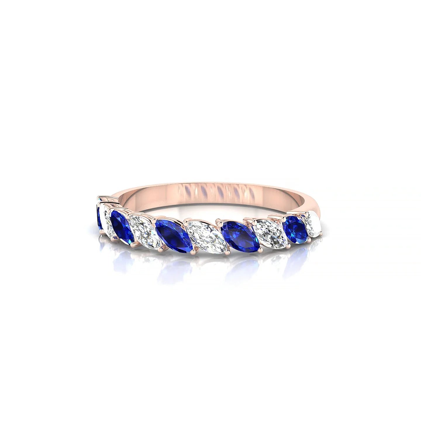 Virtue | 18k Rose Gold 4 x 2 mm Marquise Sapphire & Diamond Ring