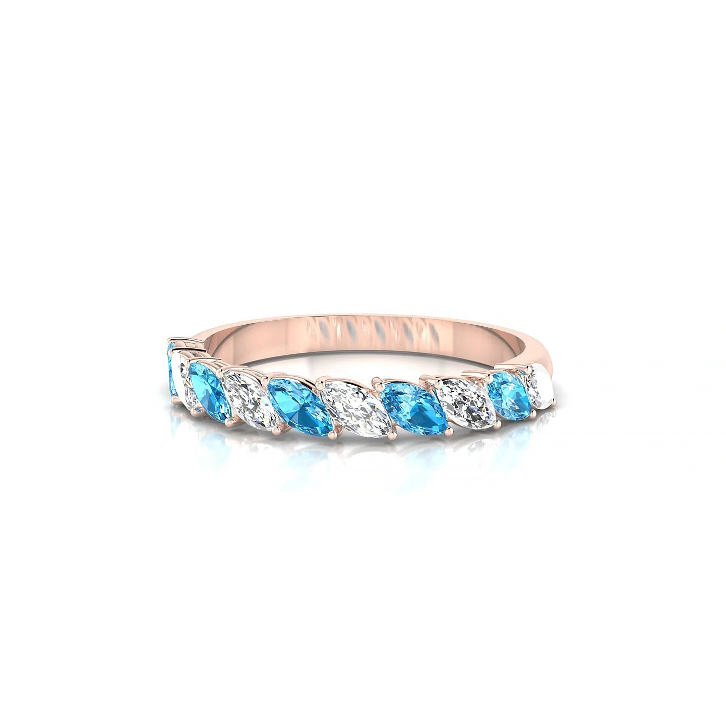Virtue | 18k Rose Gold 4 x 2 mm Marquise Topaz & Diamond Ring