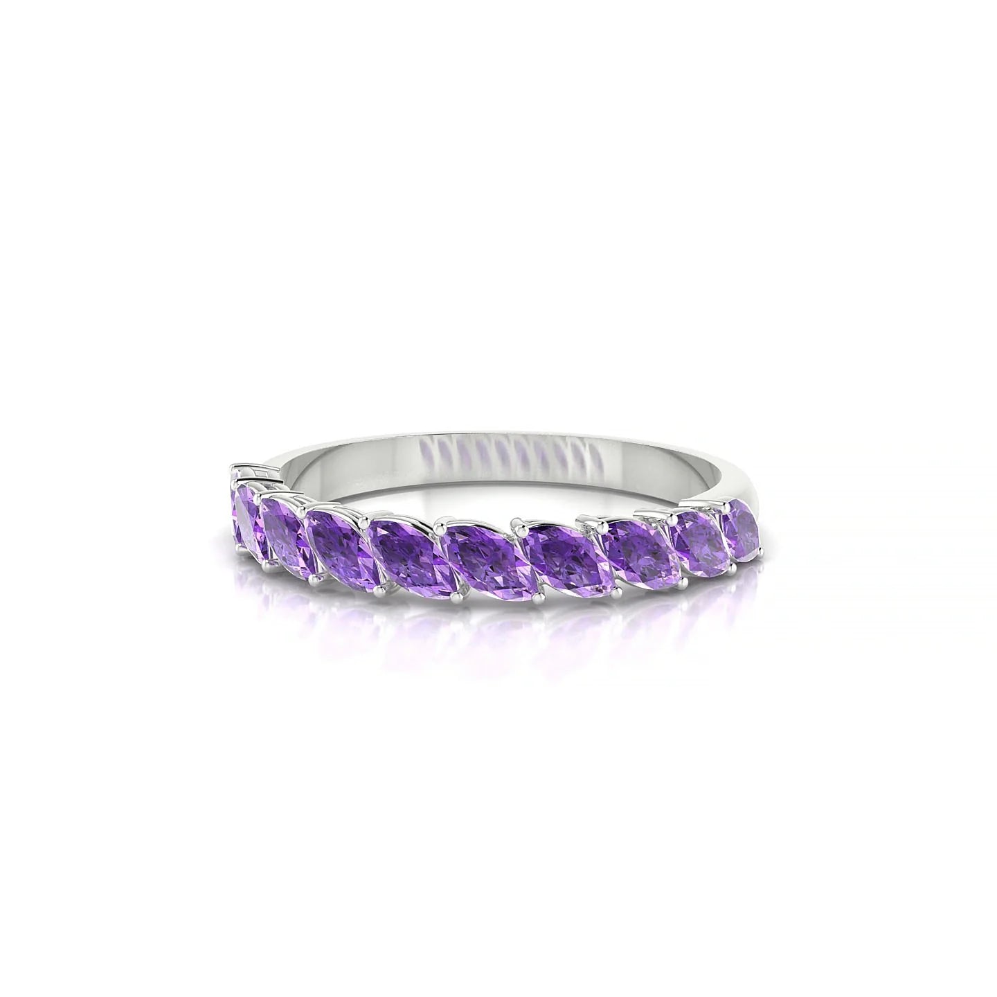 Virtue | 18k White Gold 4 x 2 mm Marquise Amethyst Ring