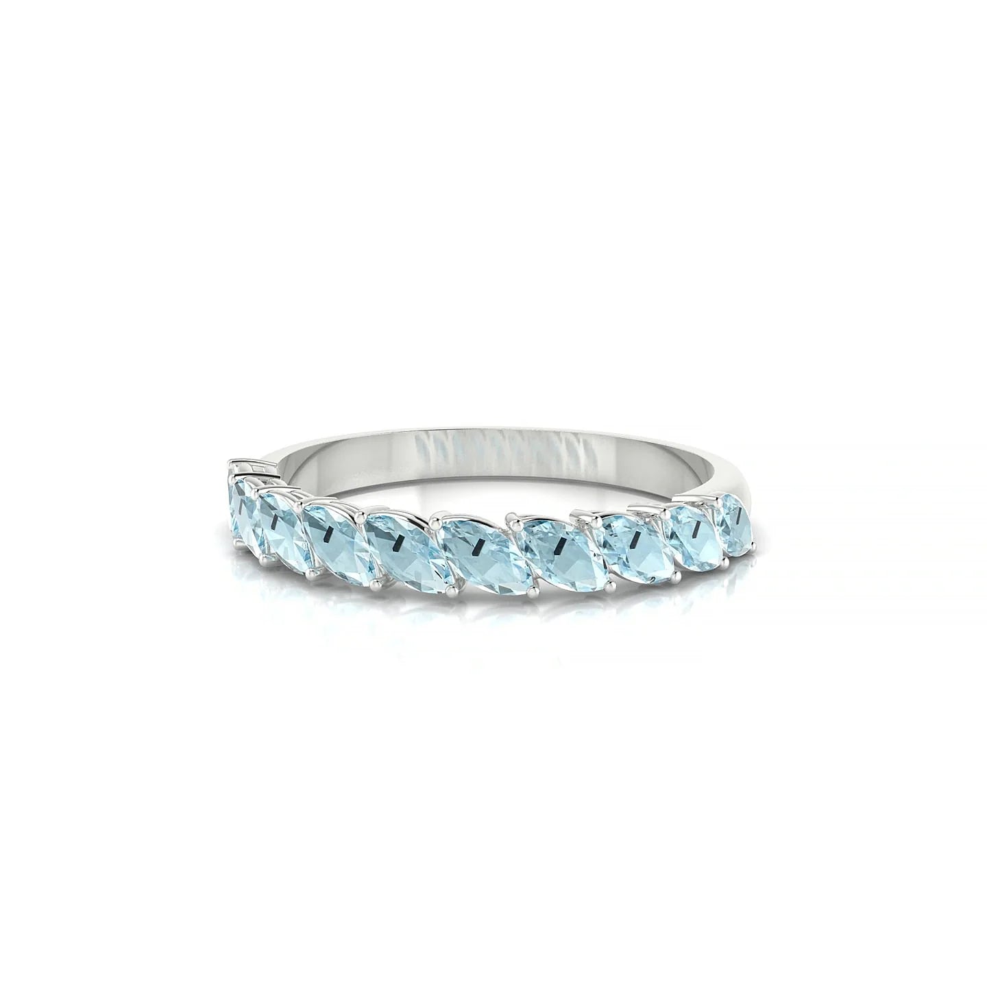 Virtue | 18k White Gold 4 x 2 mm Marquise Aquamarine Ring