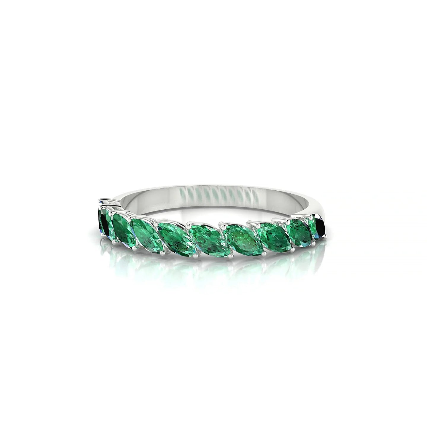 Virtue | 18k White Gold 4 x 2 mm Marquise Emerald Ring