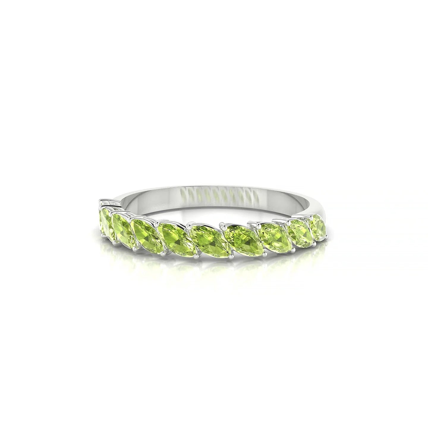 Virtue | 18k White Gold 4 x 2 mm Marquise Peridot Ring