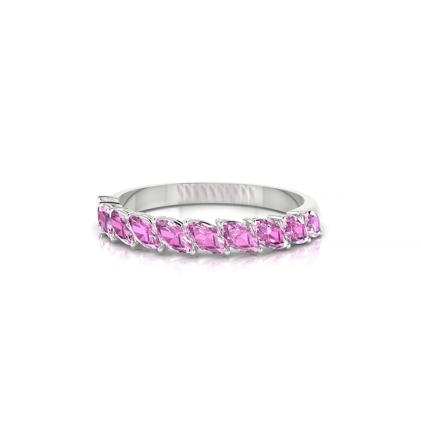 Virtue | 18k White Gold 4 x 2 mm Marquise Pink Sapphire Ring