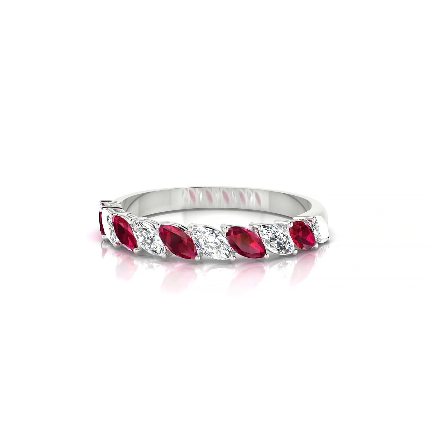 Virtue | 18k White Gold 4 x 2 mm Marquise Ruby & Diamond Ring