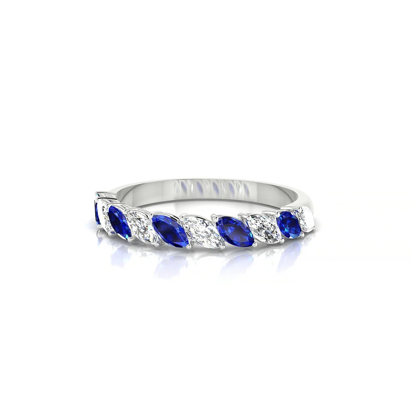 Virtue | 18k White Gold 4 x 2 mm Marquise Sapphire & Diamond Ring