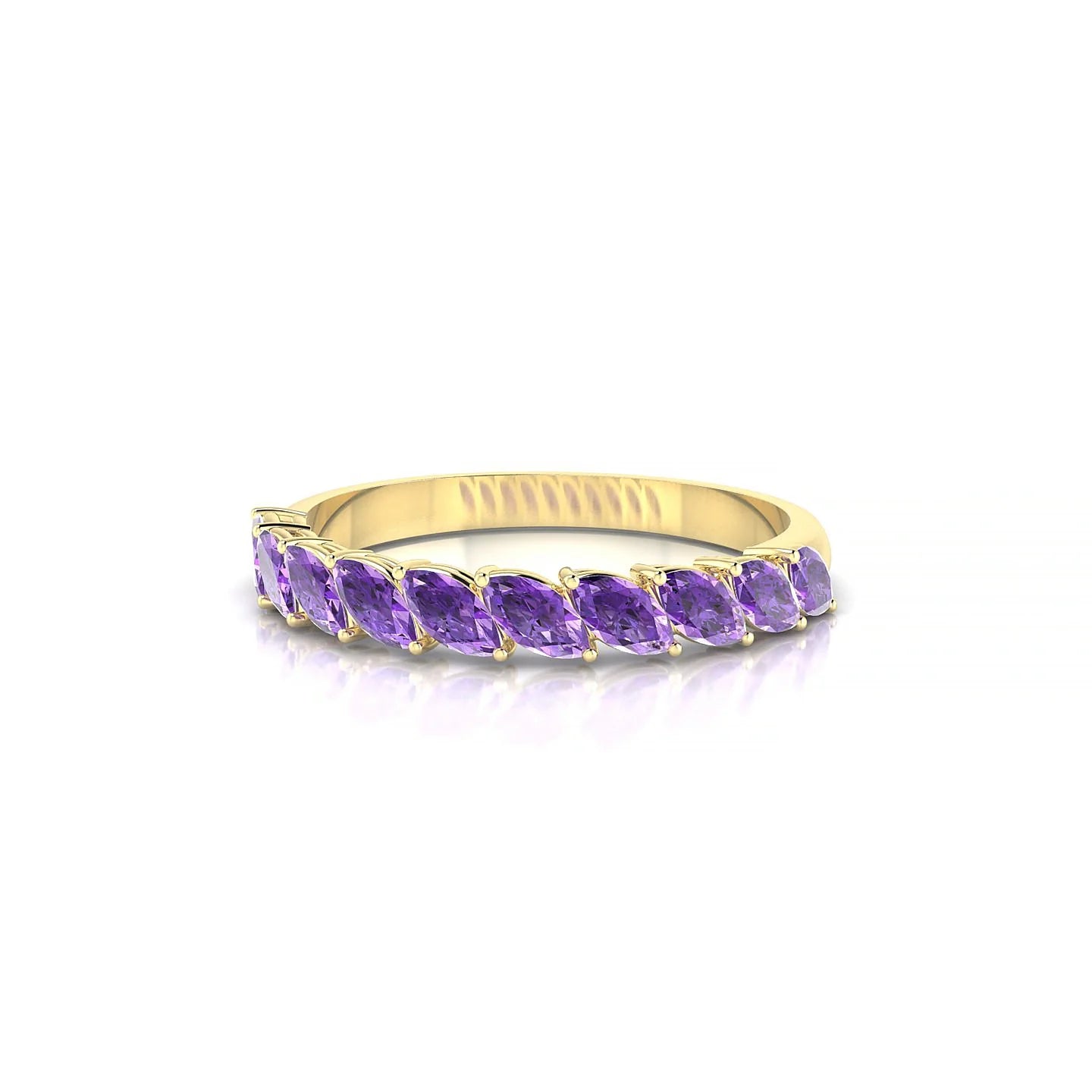 Virtue | 18k Yellow Gold 4 x 2 mm Marquise Amethyst Ring