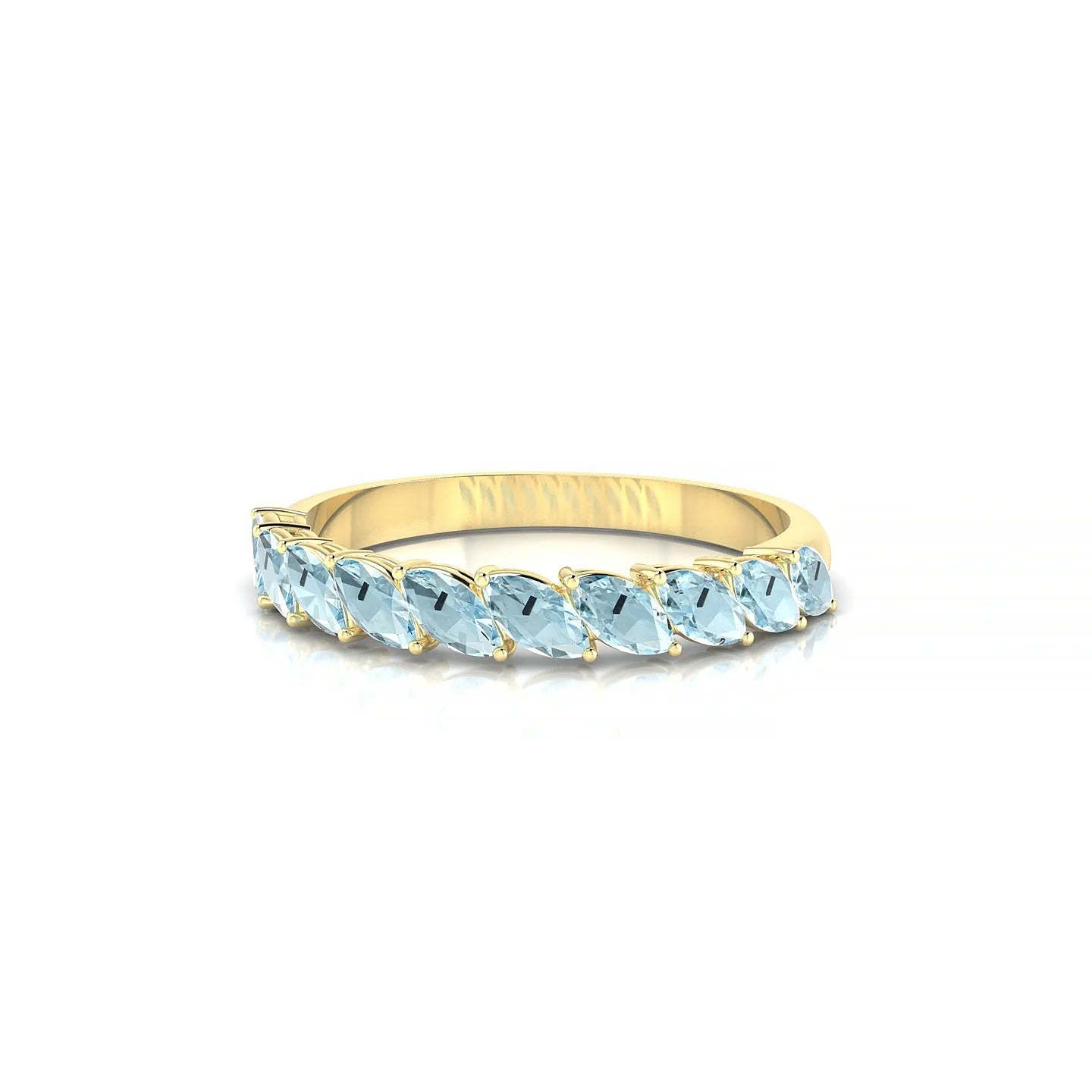 Virtue | 18k Yellow Gold 4 x 2 mm Marquise Aquamarine Ring