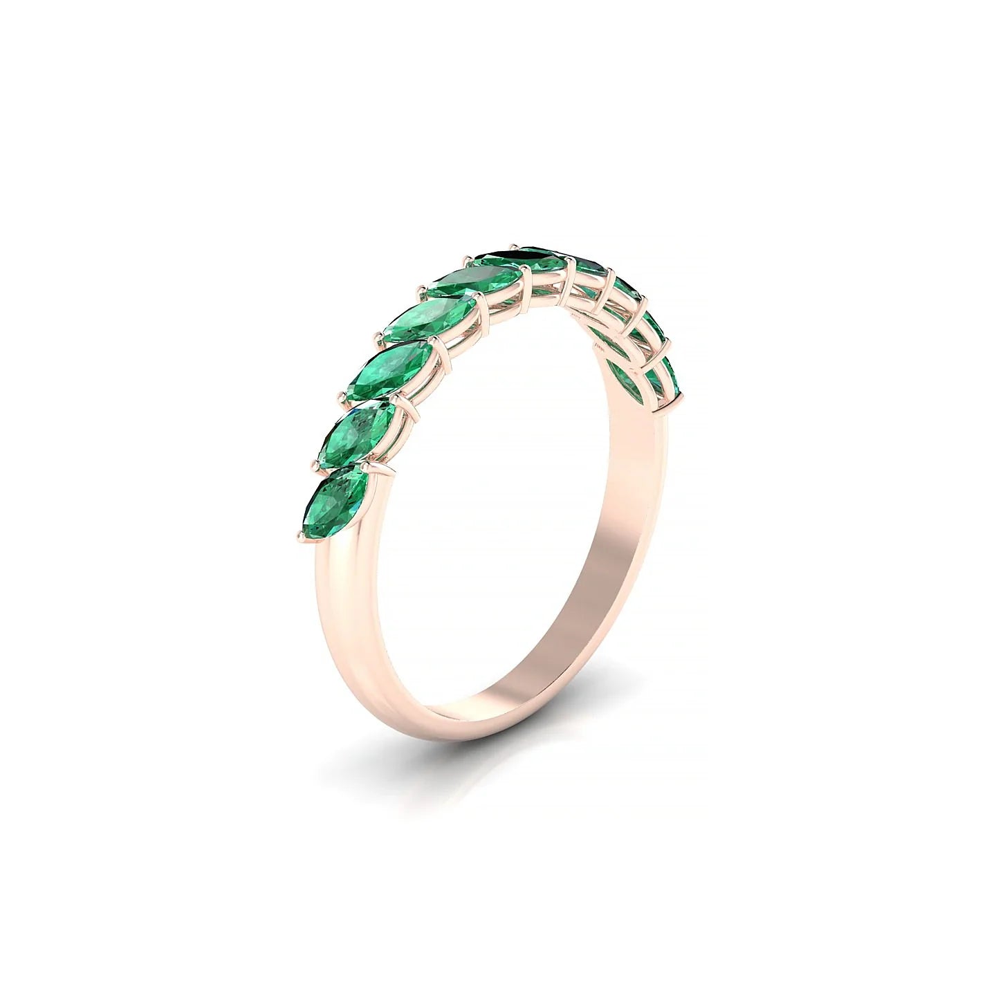 Virtue | 18k Rose Gold 4 x 2 mm Marquise Emerald Ring