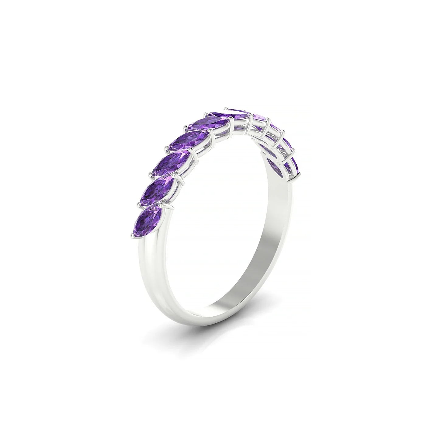 Virtue | 18k White Gold 4 x 2 mm Marquise Amethyst Ring