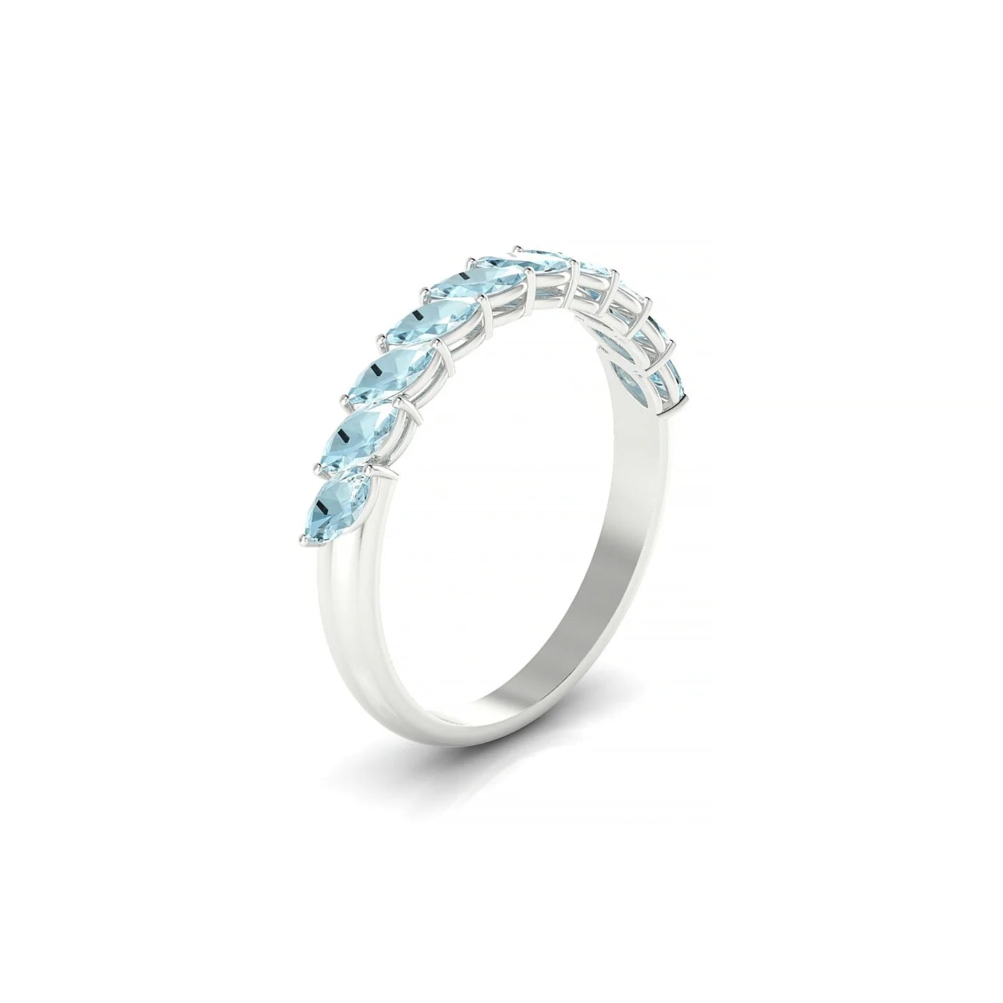Virtue | 18k White Gold 4 x 2 mm Marquise Aquamarine Ring