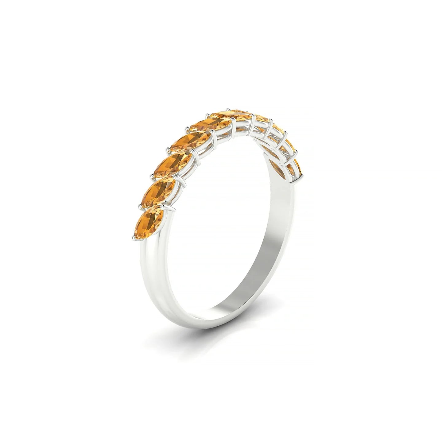 Virtue | 18k White Gold 4 x 2 mm Marquise Citrine Ring