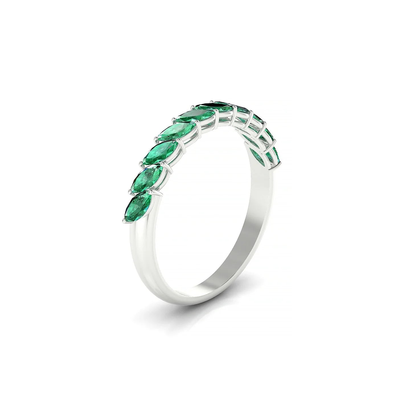 Virtue | 18k White Gold 4 x 2 mm Marquise Emerald Ring