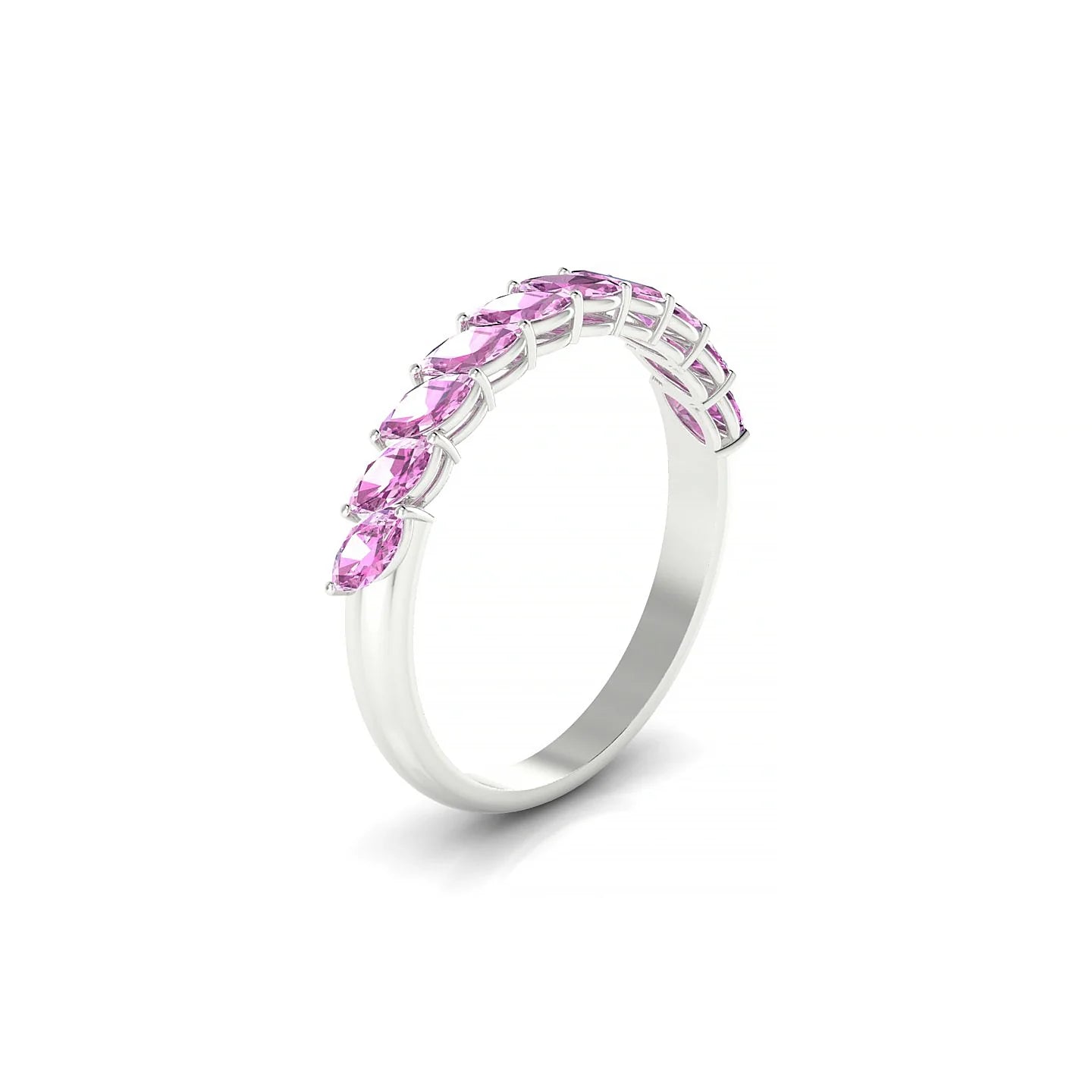 Virtue | 18k White Gold 4 x 2 mm Marquise Pink Sapphire Ring