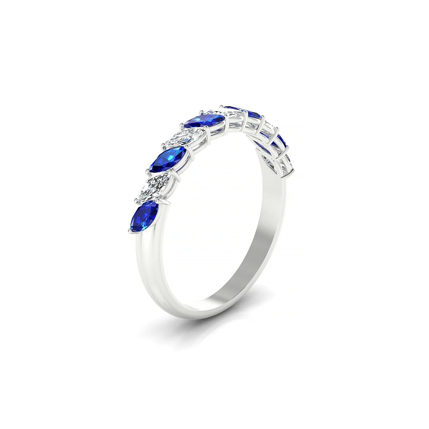 Virtue | 18k White Gold 4 x 2 mm Marquise Sapphire & Diamond Ring