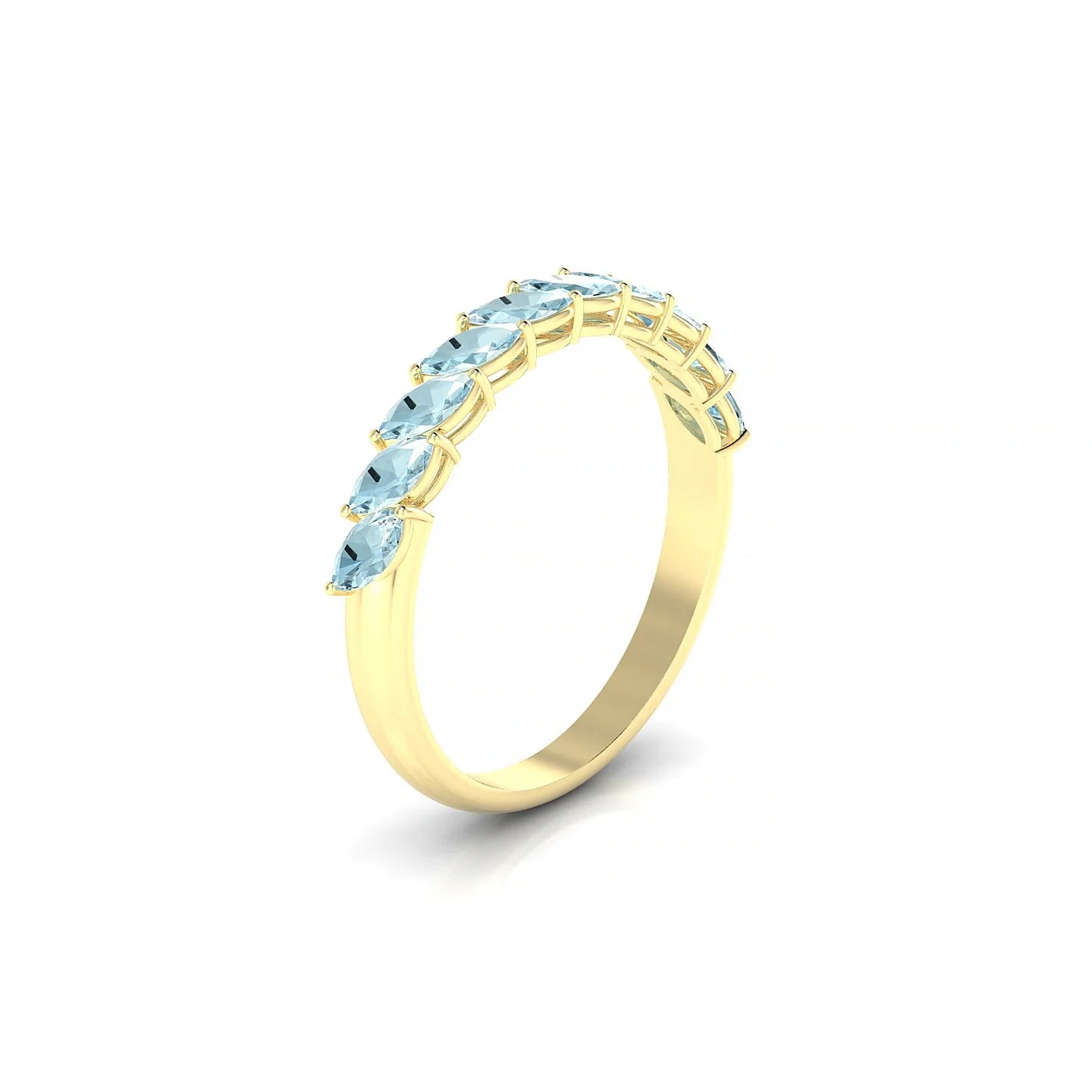 Virtue | 18k Yellow Gold 4 x 2 mm Marquise Aquamarine Ring