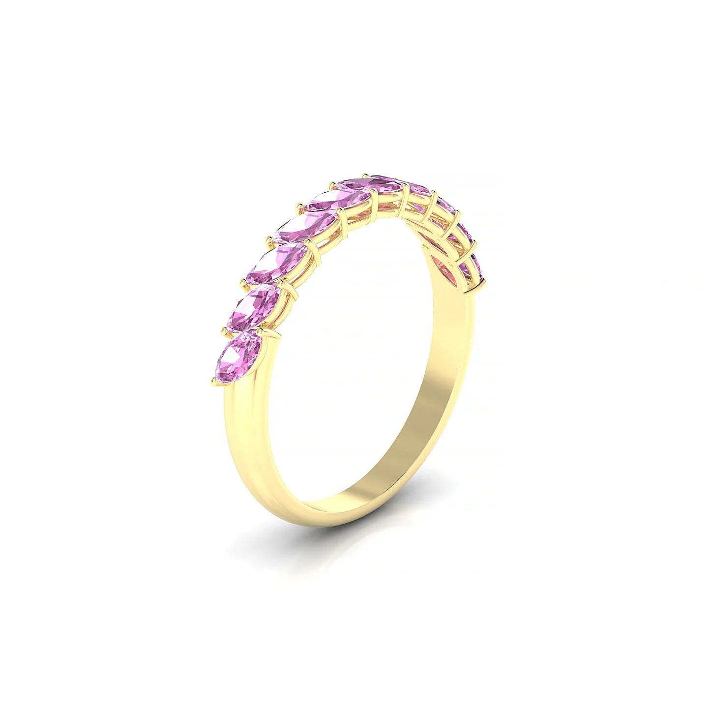 Virtue | 18k Yellow Gold 4 x 2 mm Marquise Pink Sapphire Ring