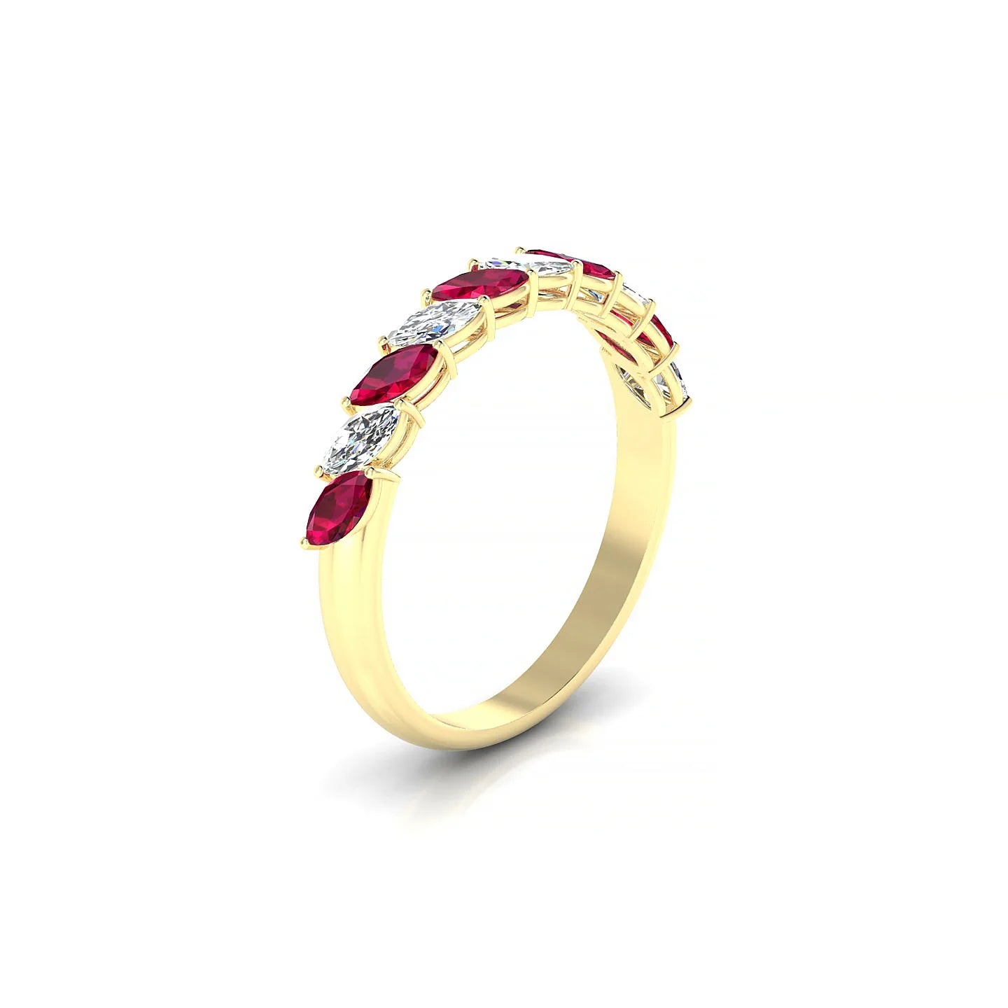 Virtue | 18k Yellow Gold 4 x 2 mm Marquise Ruby & Diamond Ring