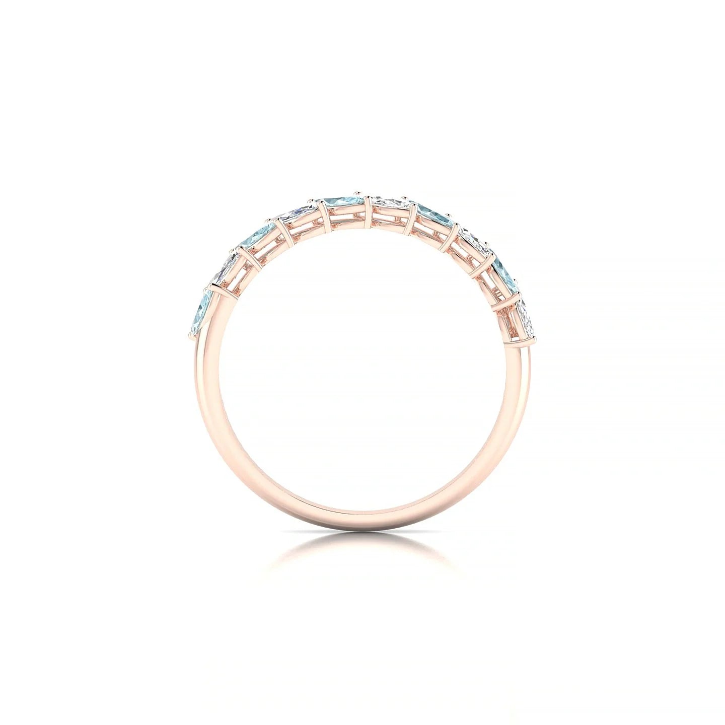 Virtue | 18k Rose Gold 4 x 2 mm Marquise Aquamarine & Diamond Ring