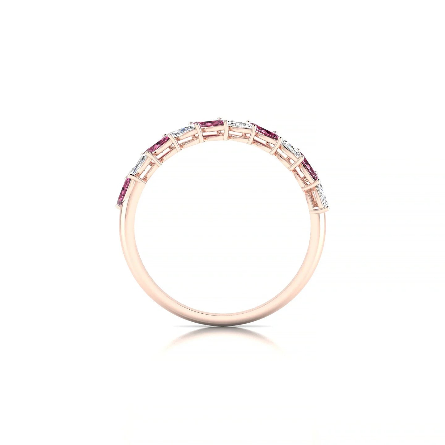 Virtue | 18k Rose Gold 4 x 2 mm Marquise Rhodolite & Diamond Ring