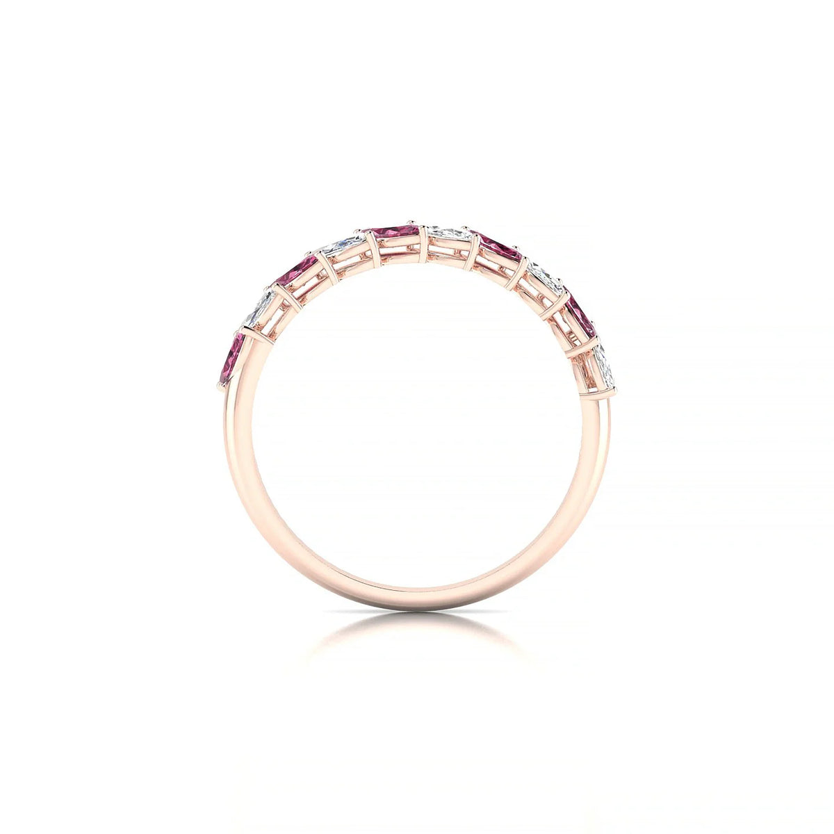 Virtue | 18k Rose Gold 4 x 2 mm Marquise Rhodolite & Diamond Ring